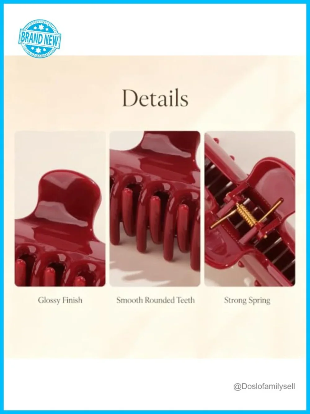 4 Inch Big Hair Claw Clip, Non Slip Strong Hold Square Claw for Updos, Half Up